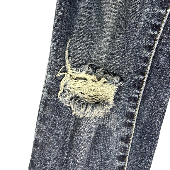 Judy Blue Skinny Fit Jeans Slanted Hem Blue Distressed Women’s Size 27 JB82326MD - Picture 7 of 16